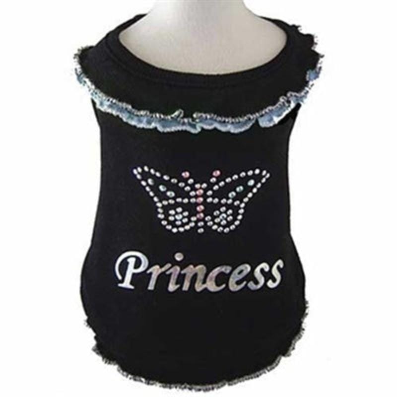 Puppe Love / PamPet USA dog apparel Blue / 0 Butterfly Princess Dog Blouse - Pink or Blue
