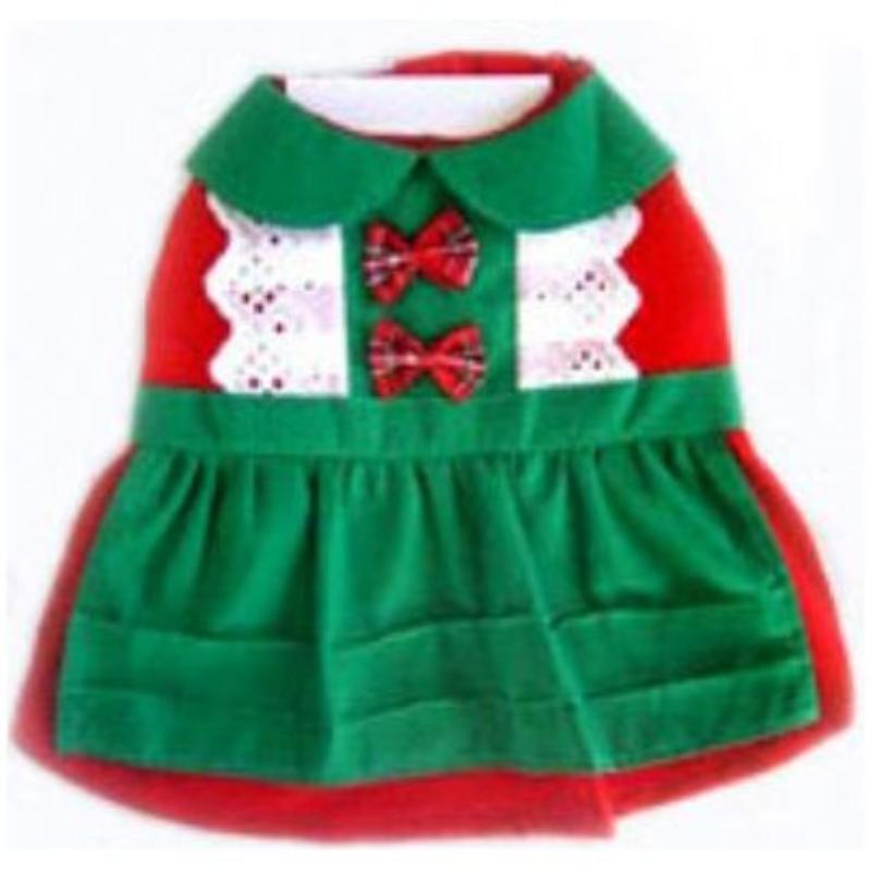 Puppe Love / PamPet USA Dresses SZ0 Christmas Lace Trimmed Pet Dress