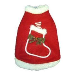Puppe Love / PamPet USA Dog Apparel SZ2 Stuffed Stocking Holiday Red Pet Coat