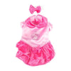 Puppe Love / PamPet USA dog apparel SZ 0 Princess Pink Velvet Dog Dress w/Head Bow