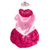 Puppe Love / PamPet USA dog apparel SZ 0 Princess Red Velvet Dog Dress w/Head Adornment
