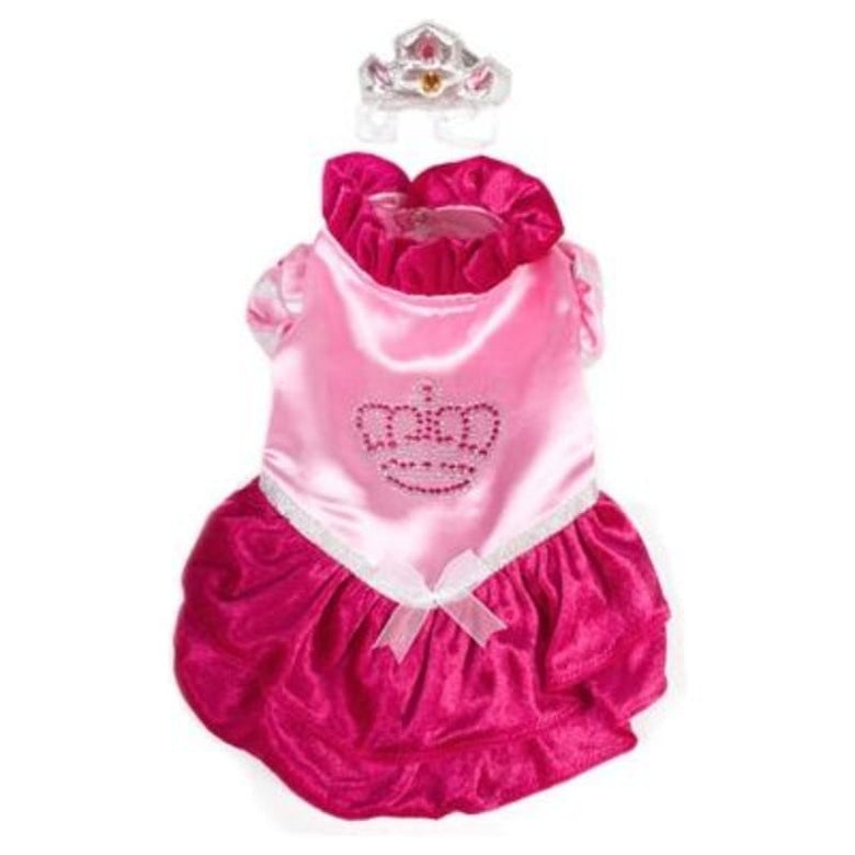 Puppe Love / PamPet USA dog apparel SZ 0 Princess Red Velvet Dog Dress w/Head Adornment