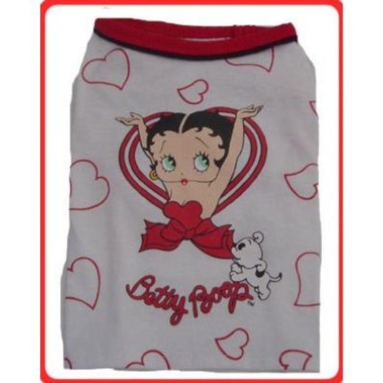 Puppe Love / PamPet USA Tee's SZ 0 Betty Allover Hearts Red/White Dog Tee