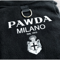 AE - PETCIRCLE dog apparel Pawda Milano Black Fleece Pull Over for Pets