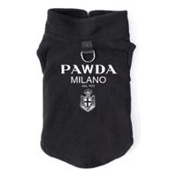 AE - PETCIRCLE dog apparel XS Pawda Milano Black Fleece Pull Over for Pets