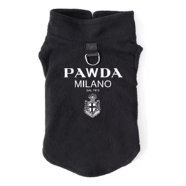 AE - PETCIRCLE dog apparel XS Pawda Milano Black Fleece Pull Over for Pets
