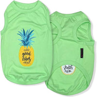 Parisian Pet® dog apparel SM Pineapple Good Vibes Green Dog Tee