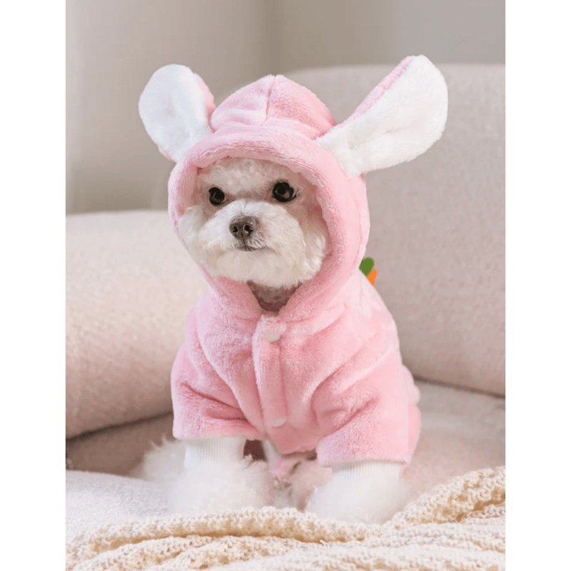 AE Dog Apparel Fleece Bunny Dog Costume in Pink or White
