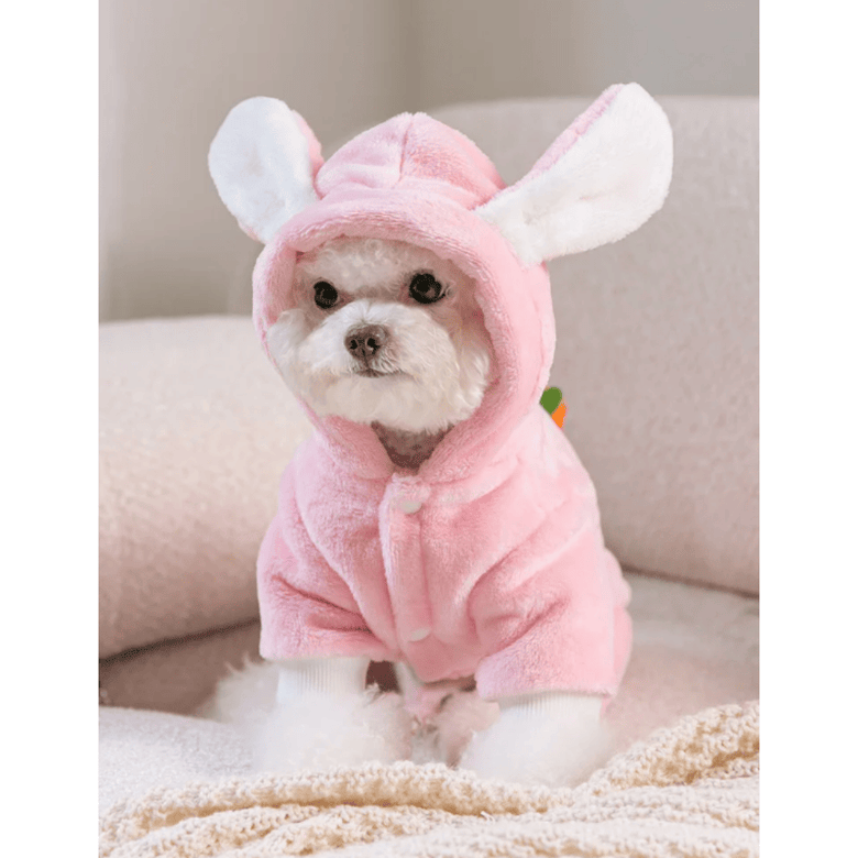 AE Dog Apparel Fleece Bunny Dog Costume in Pink or White