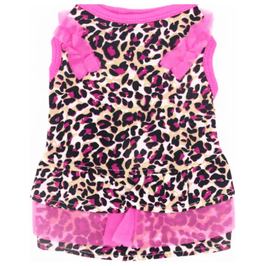 AE dog apparel XS Hot Pink Leopard Dog Dress