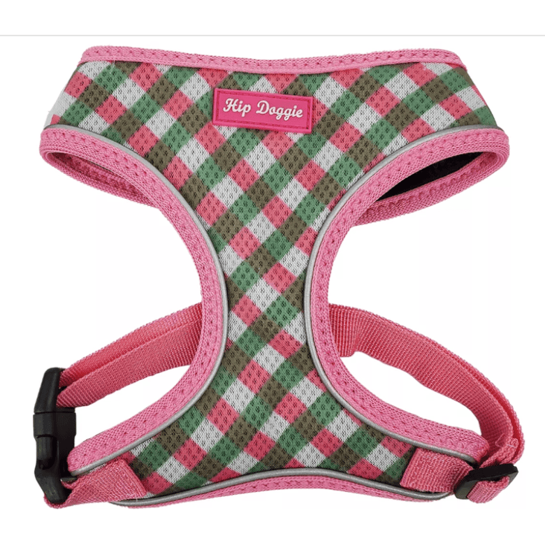 Barker's Bowtique Harnesses XS HD Ultra Comfort Pink and Green Reflective Dog Harness
