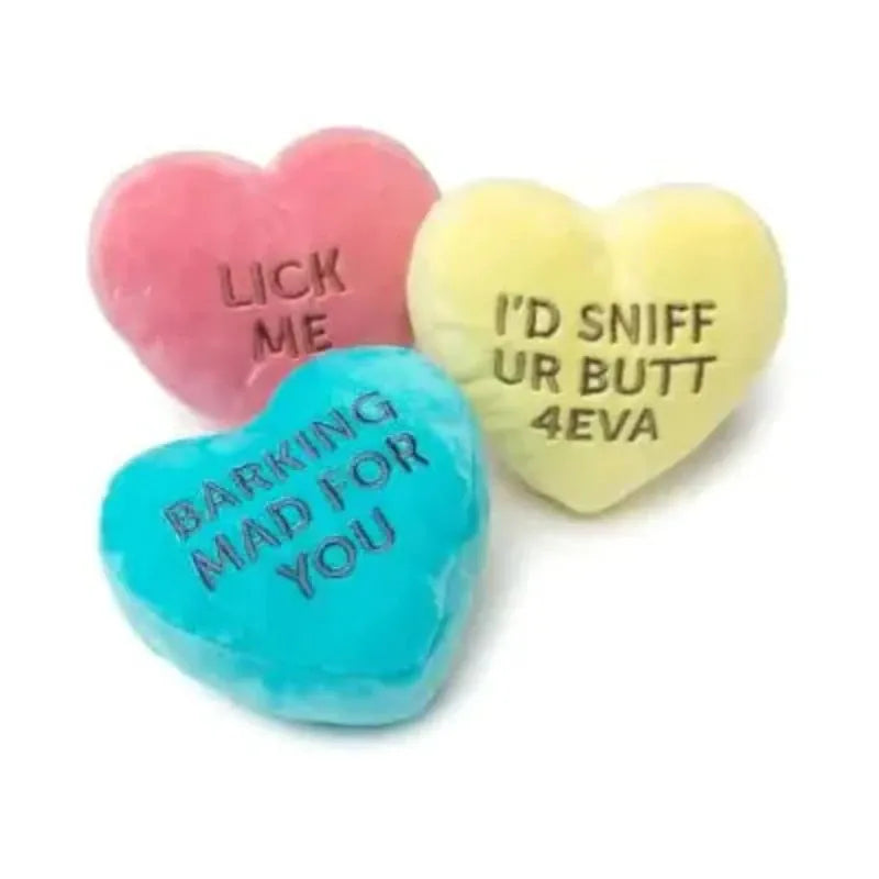FuzzYard dog toys Candy Hearts Plush Squeak Dog Toy Set - 3 Pcs