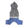 Pooch Outfitters Dog Apparel XS Braden Denim Pant Leopard Hooded Dog Overalls
