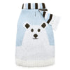 Winter Polar Bear Stripe Scarf Light Blue Warm Dog Sweater - 2XL only