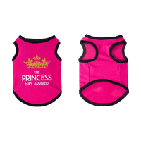 AE dog apparel XS The Princess Has Arrived Hot Pink Dog Tee