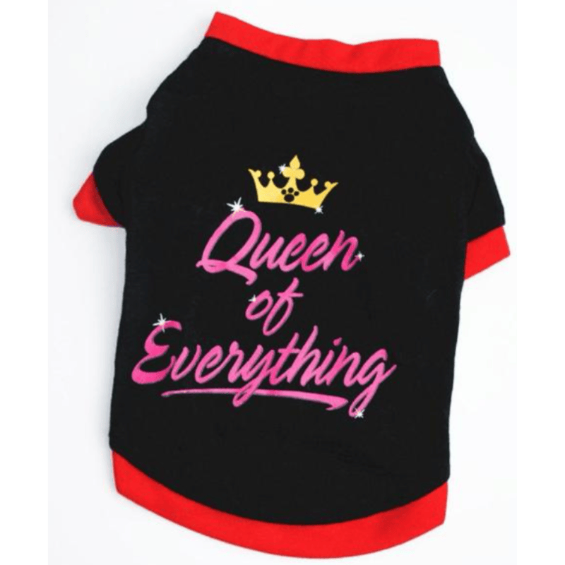AE dog apparel XS Queen Of Everything Black Dog Tee
