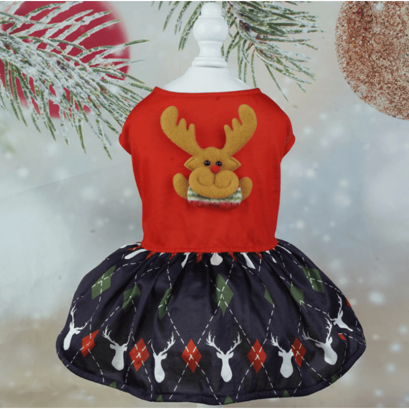 AE Dresses S Reindeer Holiday Dog Dress