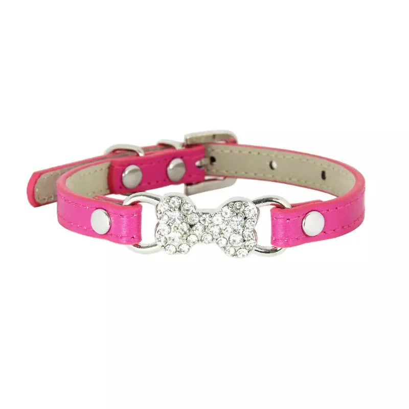 Mirage Pet Products Collars Pink / XS Bling Bone Dog Collar
