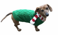 Christmas Holiday Candy Cane Striped Scarf Green Warm Dog Sweater