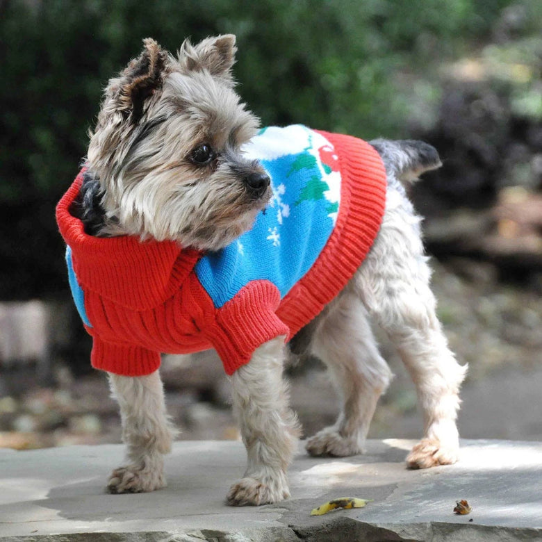 Combed Cotton Snowman Christmas Holiday Warm Dog Sweater