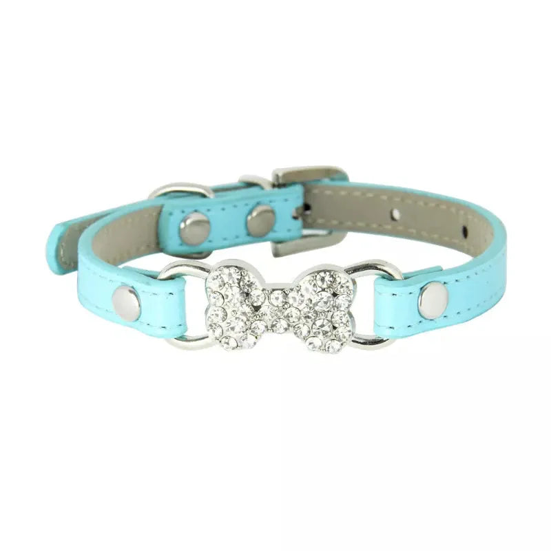 Mirage Pet Products Collars LtBl / XS Bling Bone Dog Collar