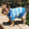 Winter Snowflake & Hearts Combed 100% Cotton Dog Sweater - Blue