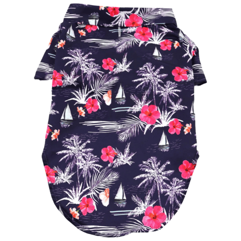 Doggie Design, Inc Dog Apparel M Hawaiian Moonlight Sails Camp Dog Shirt