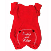 Christmas Holiday Red "Santa's Lil Helper" Embroidered Pet Pajamas