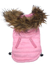 The Dog Squad Dog Coats Ski Bunny Puffer with detachable hood, Pretty Pink