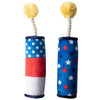 Sparkle On Red Wht & Blue Patriotic Plush Squeaky Rope Dog Toys - 2 Pk