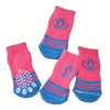 TM - DEVELOP STAR Pet Socks LG Spring Bug Pink and Blue Non-Skid Bottom Warm Pet Socks - 4pc
