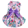 AE DRESSES XS Spring Flower Pink with Purple Bow Dog Dress