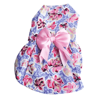 AE Dog Apparel XS Spring Flower Purple with Pink Bow Dog Dress