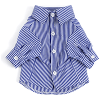 AE dog apparel XS Long Sleeve Blue Stripe Collared Dog Shirt