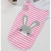 AE Tee's MD Striped Bunny Easter Spring Pink Dog Tee