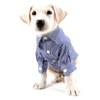 AE dog apparel Long Sleeve Blue Stripe Collared Dog Shirt