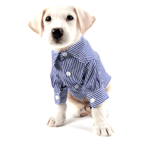 AE dog apparel Long Sleeve Blue Stripe Collared Dog Shirt