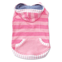 Dogo Pet Fashions Sweaters Pink / XS Stripe Hoodie Dog Sweatshirt - Pink or Black