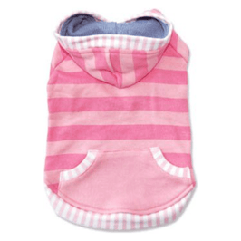 Dogo Pet Fashions Sweaters Pink / XS Stripe Hoodie Dog Sweatshirt - Pink or Black