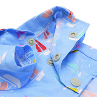 Summer Beach Blue with Colorful Sailboats Dog Shirt