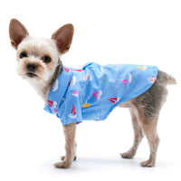 Summer Beach Blue with Colorful Sailboats Dog Shirt