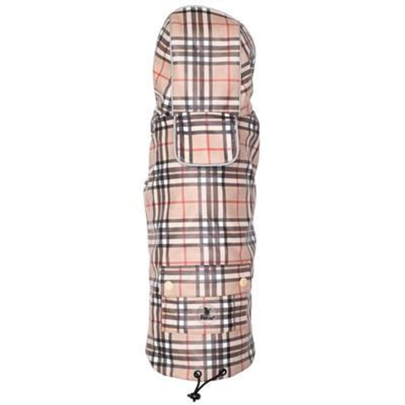 The Worthy Dog Jackets XS Tan Plaid London Dog Raincoat