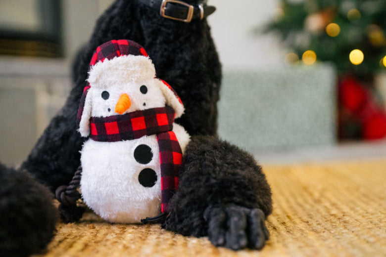 Home for the Holidays Blizzard Buddy Christmas Snowman Plush Squeak Dog Toy