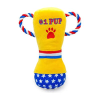 #1 PUP Trophy Rope Tug Plush Squeaky Dog Toy - 9"