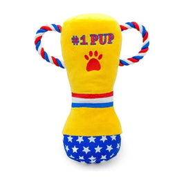 #1 PUP Trophy Rope Tug Plush Squeaky Dog Toy - 9"