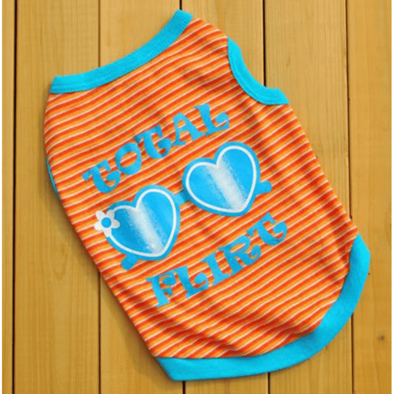 AE dog apparel ORNG / XS Striped Total Flirt Dog Tee - 2 Colors