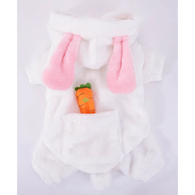 AE Dog Apparel White / SM Fleece Bunny Dog Costume in Pink or White
