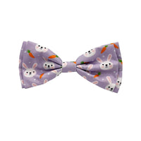Huxley & Kent Bow Tie SM Funny Bunny & Carrots Purple Dog Bow Tie - 2 sizes