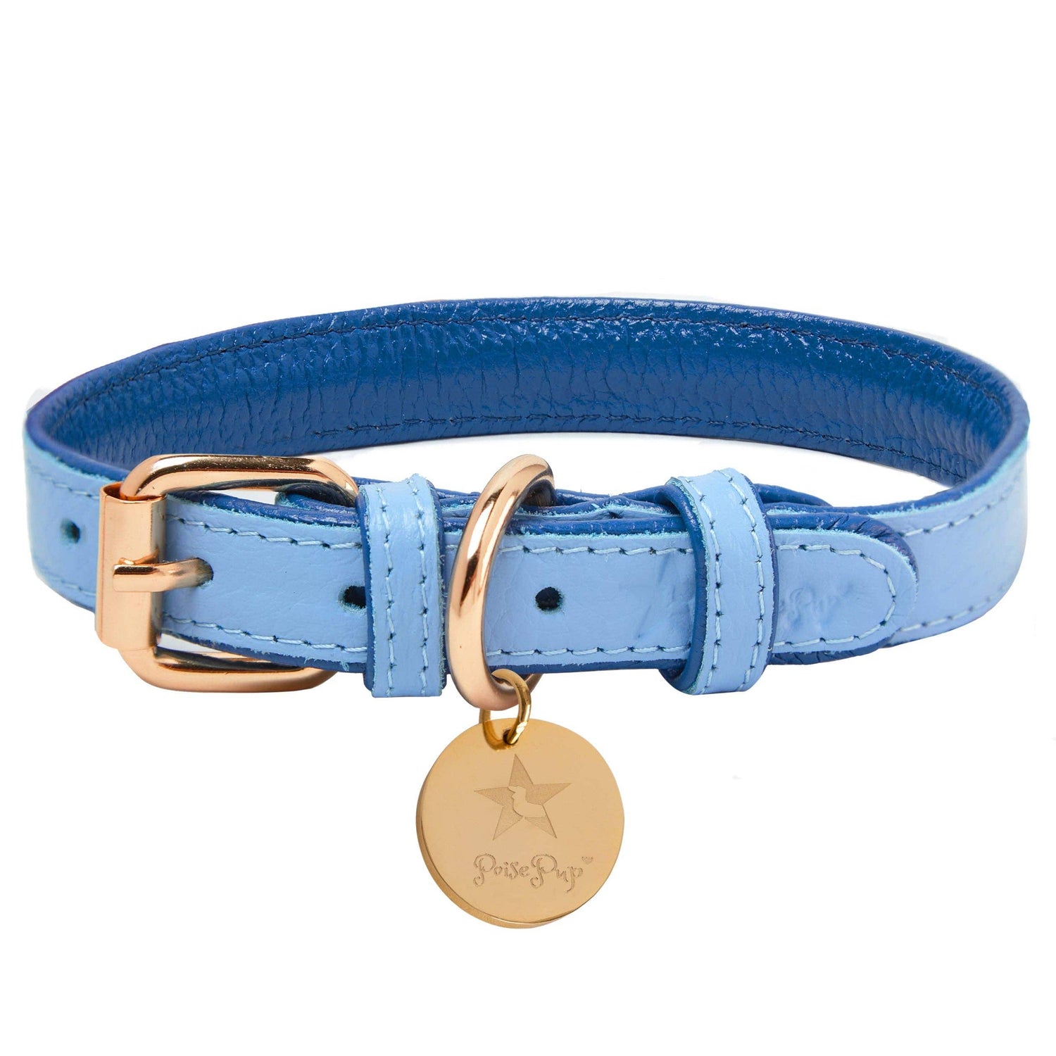 PoisePup Collars-Leashes S Ocean Vibes Blue Luxury Leather Dog Collar