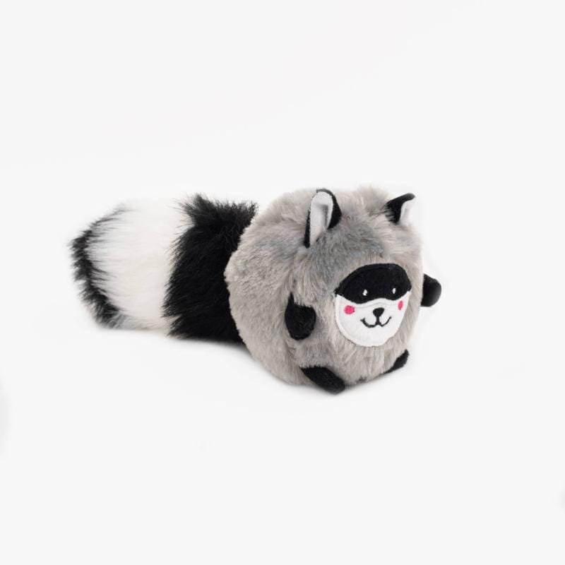 ZippyPaws dog toys Bushy Throw Raccoon Plush Dog Toy